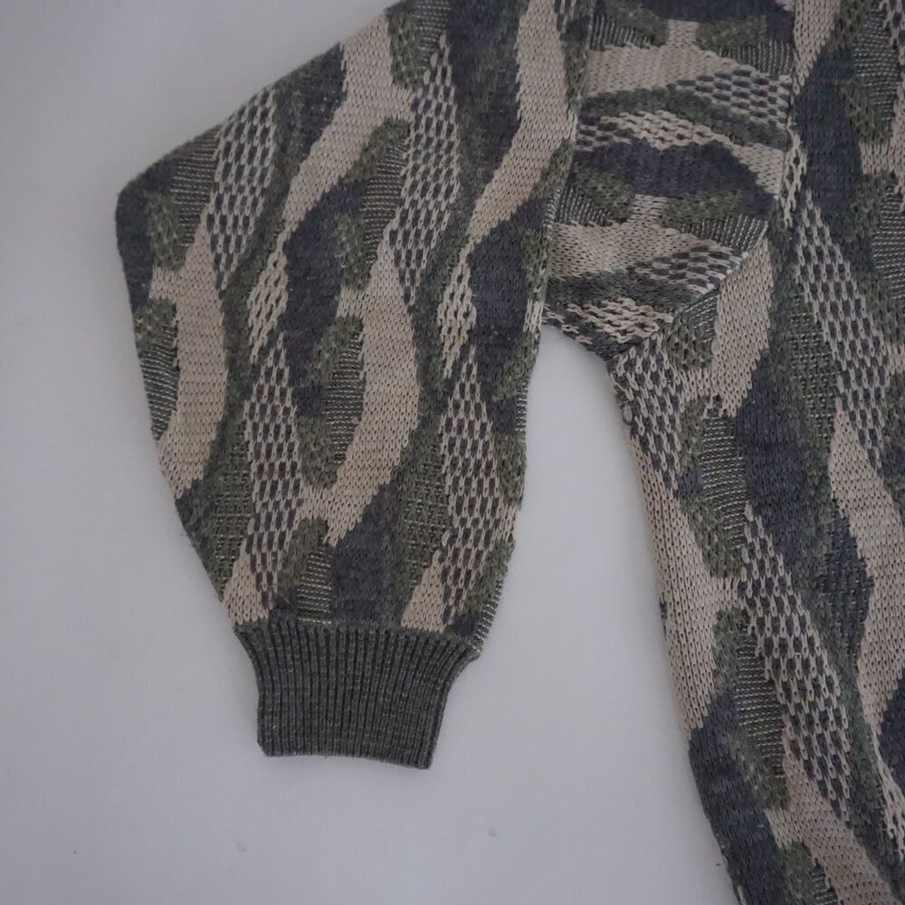 VTG Salmon River Traders Textured Knit Cabincore Eclectic Grandpa Sweater 2XLT - Picture 9 of 10